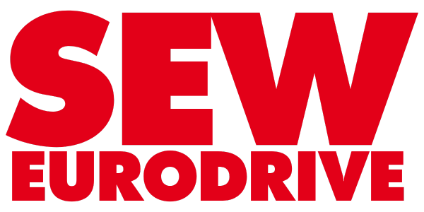 The SEW Eurodrive logo in vibrant red, featuring bold and professional typography. The image reflects the brand's reputation for quality and innovation in drive technology, prominently displayed on Houston Motor & Control's website.